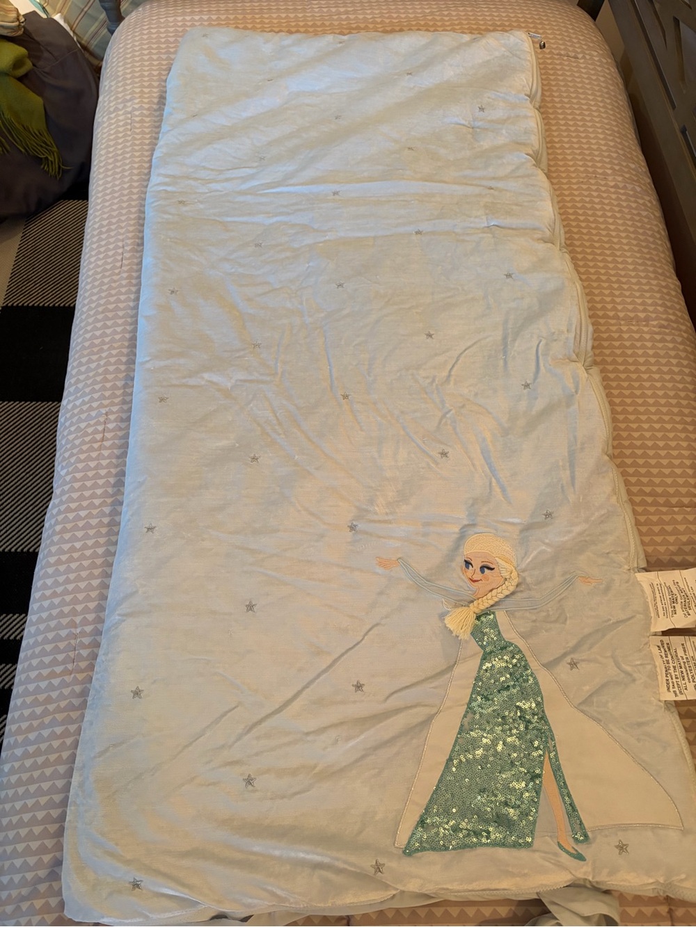 Pottery Barn Kids Frozen Sleeping Bag featuring Elsa